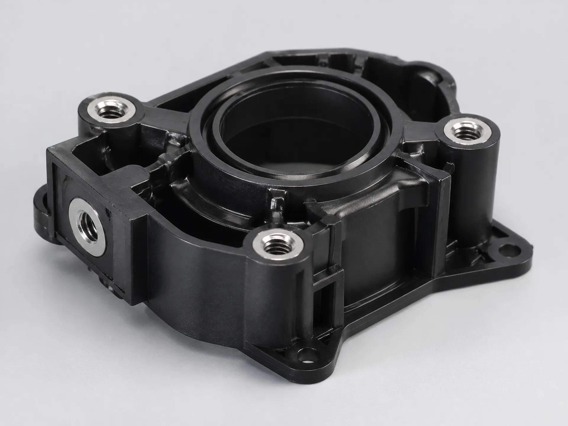 Insert molding part with integrated metal hardware and molded plastic body